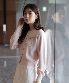 Rirandture(リランドチュール) |リボンテープ刺繍カーディガン