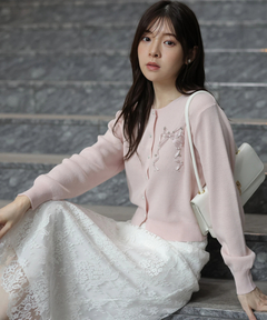 Rirandture(リランドチュール) |リボンテープ刺繍カーディガン