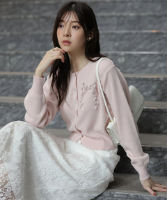 Rirandture(リランドチュール) |リボンテープ刺繍カーディガン