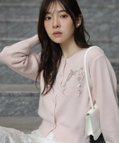 Rirandture(リランドチュール) |リボンテープ刺繍カーディガン