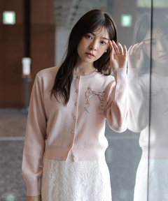 Rirandture(リランドチュール) |リボンテープ刺繍カーディガン