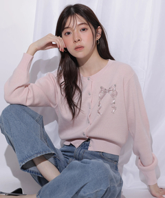 Rirandture(リランドチュール) |リボンテープ刺繍カーディガン