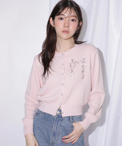 Rirandture(リランドチュール) |リボンテープ刺繍カーディガン