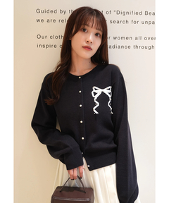 Rirandture(リランドチュール) |リボンテープ刺繍カーディガン