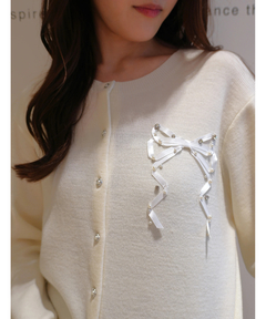 Rirandture(リランドチュール) |リボンテープ刺繍カーディガン