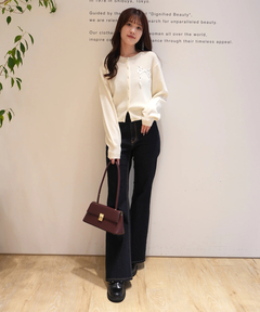 Rirandture(リランドチュール) |リボンテープ刺繍カーディガン