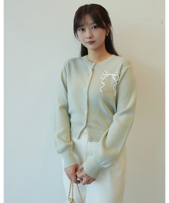 Rirandture(リランドチュール) |リボンテープ刺繍カーディガン
