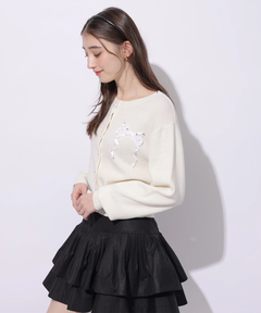Rirandture(リランドチュール) |リボンテープ刺繍カーディガン