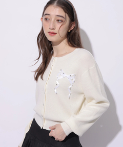 Rirandture(リランドチュール) |リボンテープ刺繍カーディガン