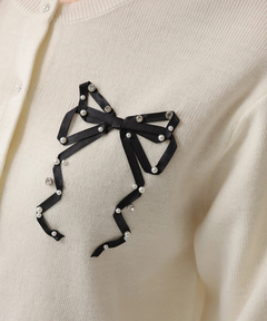 Rirandture(リランドチュール) |リボンテープ刺繍カーディガン