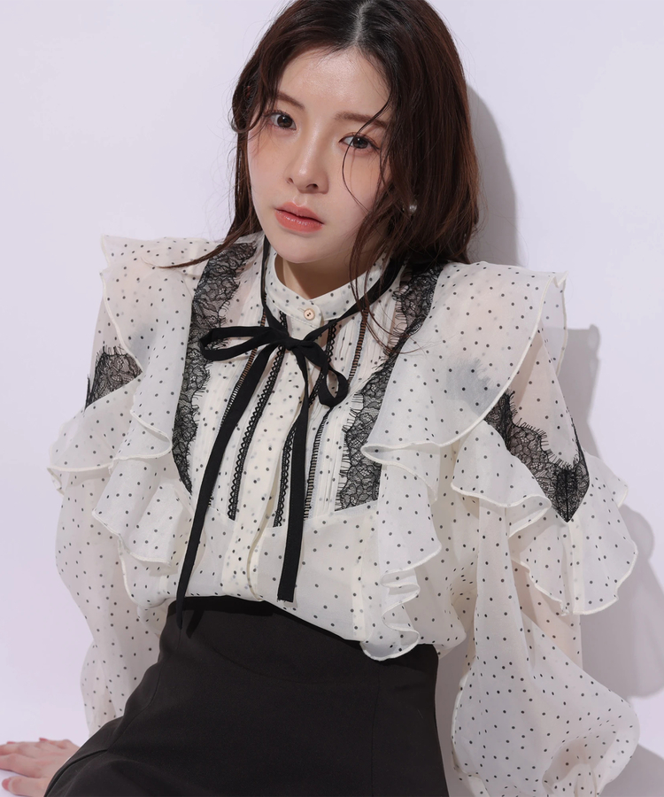 ドットラッフルブラウス | シャツ・ブラウス | Rirandture（リランド