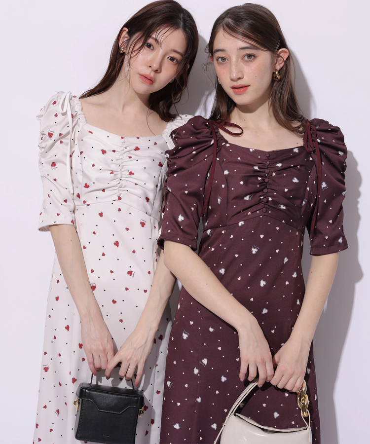 MARIEBELLEコラボ〉Heart print one-piece | ワンピース | Rirandture