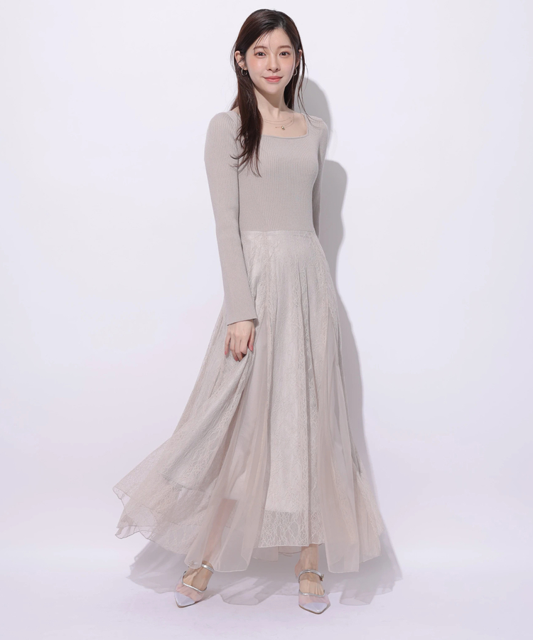 チュールレースドッキングワンピース | ワンピース | Rirandture（リ