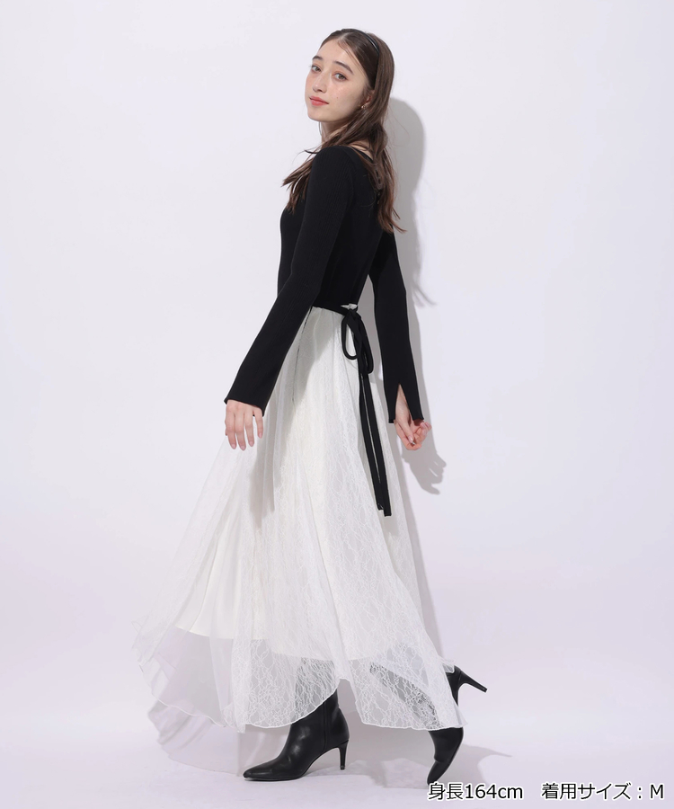 チュールレースドッキングワンピース | ワンピース | Rirandture（リ