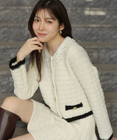 Rirandture(リランドチュール) |Lace Collar Knit Jacket