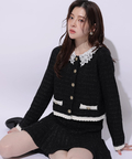 MARIEBELLEコラボ〉Lace Collar Knit Jacket | カーデ | Rirandture