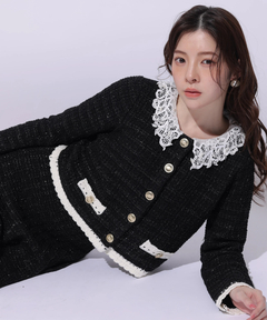 Rirandture(リランドチュール) |Lace Collar Knit Jacket
