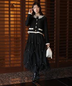 Rirandture(リランドチュール) |Lace Collar Knit Jacket