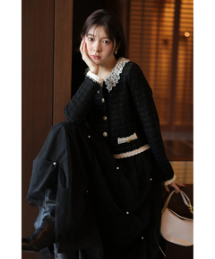 Rirandture(リランドチュール) |Lace Collar Knit Jacket
