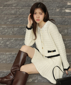 Rirandture(リランドチュール) |Lace Collar Knit Jacket