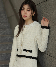 Rirandture(リランドチュール) |Lace Collar Knit Jacket
