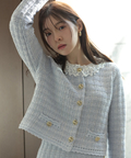 MARIEBELLEコラボ〉Lace Collar Knit Jacket | カーデ | Rirandture