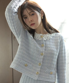 Rirandture(リランドチュール) |Lace Collar Knit Jacket