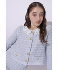 MARIEBELLEコラボ〉Lace Collar Knit Jacket | カーデ | Rirandture