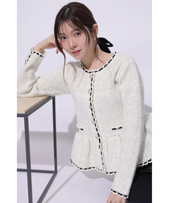 Rirandture(リランドチュール) |ツィードペプラムニットジャケット