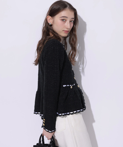 Rirandture(リランドチュール) |ツィードペプラムニットジャケット