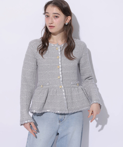 Rirandture(リランドチュール) |ツィードペプラムニットジャケット