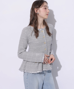 Rirandture(リランドチュール) |ツィードペプラムニットジャケット