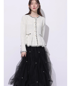 Rirandture(リランドチュール) |ツィードペプラムニットジャケット