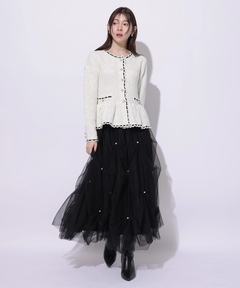 Rirandture(リランドチュール) |ツィードペプラムニットジャケット