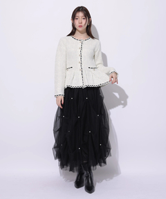 Rirandture(リランドチュール) |ツィードペプラムニットジャケット