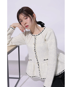 Rirandture(リランドチュール) |ツィードペプラムニットジャケット