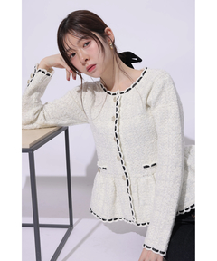 Rirandture(リランドチュール) |ツィードペプラムニットジャケット