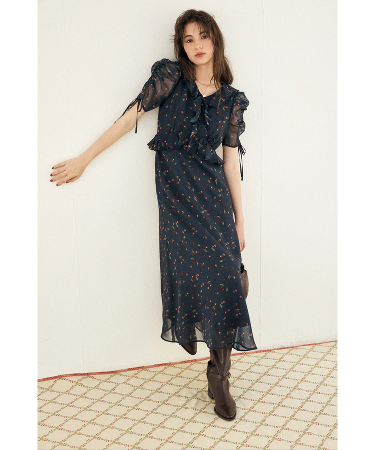 チェリープリント楊柳ワンピース | ワンピース | Rirandture（リランド