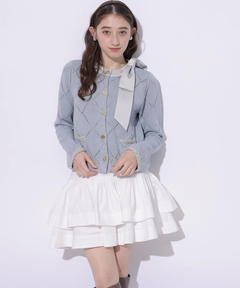 〈MARIEBELLEコラボ〉Ribbon Knit Jacket WEB LIMITED]〈MARIEBELLEコラボ〉Ribbon Shiny Knit Jacket | カーデ