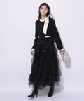 MARIEBELLEコラボ〉Ribbon Shiny Knit Jacket | カーデ | Rirandture