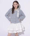 MARIEBELLEコラボ〉Ribbon Shiny Knit Jacket | カーデ | Rirandture