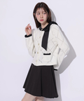 MARIEBELLEコラボ〉Ribbon Shiny Knit Jacket | カーデ | Rirandture MARIEBELLEコラボ〉Ribbon Shiny Knit Jacket | カーデ | Rirandture
