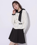 MARIEBELLEコラボ〉Ribbon Shiny Knit Jacket | カーデ | Rirandture