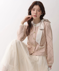 WEB LIMITED]〈MARIEBELLEコラボ〉Ribbon Shiny Knit Jacket | カーデ