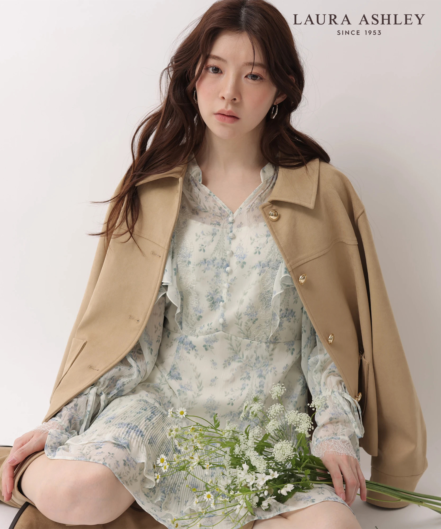 LAURA ASHLEYコラボ〉楊柳プリントチュニックワンピース | ワンピース