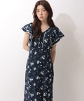 LAURA ASHLEYコラボ〉ハンカチスリーブプリントワンピース