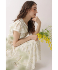 LAURA ASHLEYコラボ〉ハンカチスリーブプリントワンピース