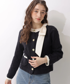 Rirandture(リランドチュール) |【Arpege story限定】〈MARIEBELLEコラボ〉Ribbon Shiny Knit Jacket