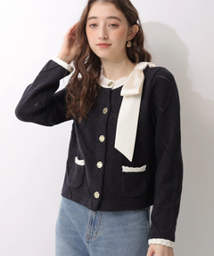 Rirandture(リランドチュール) |【Arpege story限定】〈MARIEBELLEコラボ〉Ribbon Shiny Knit Jacket