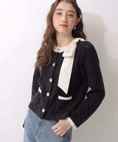 Rirandture(リランドチュール) |【Arpege story限定】〈MARIEBELLEコラボ〉Ribbon Shiny Knit Jacket